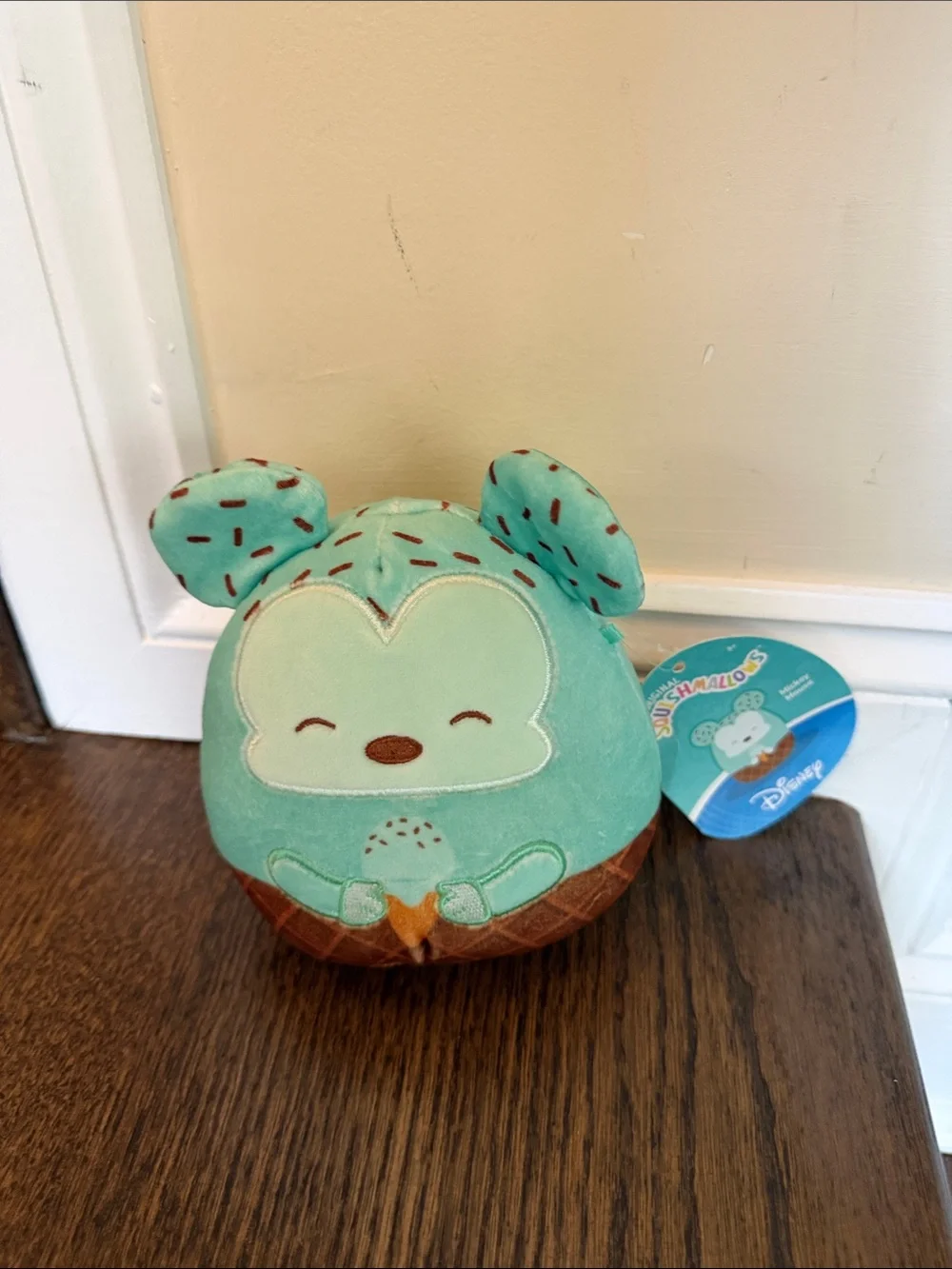 NWT Disney squishmallow Mint and Brown Ice Cream scented plush